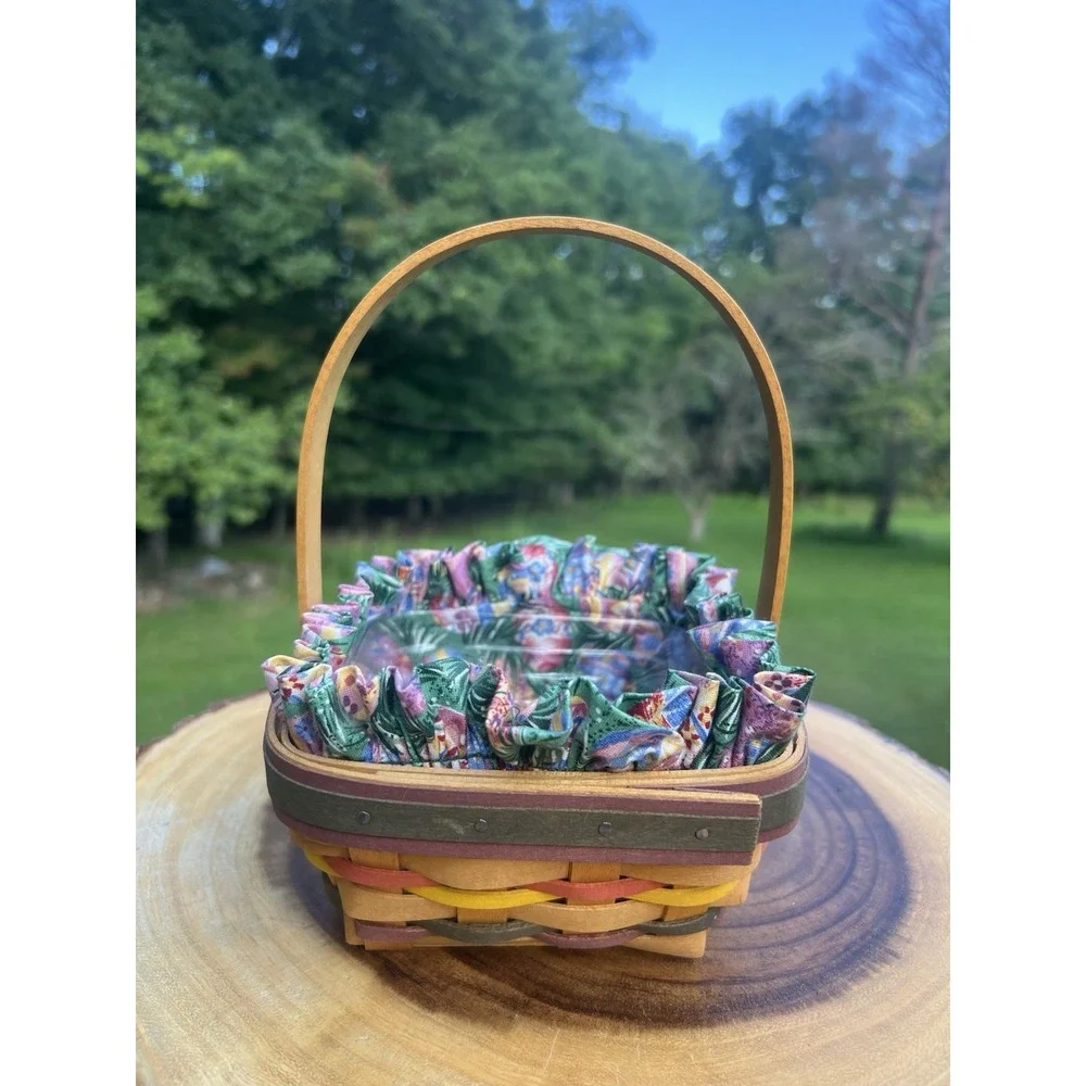 Longaberger 1998 Easter Basket Happy Easter Pottery Tie On Liner 6